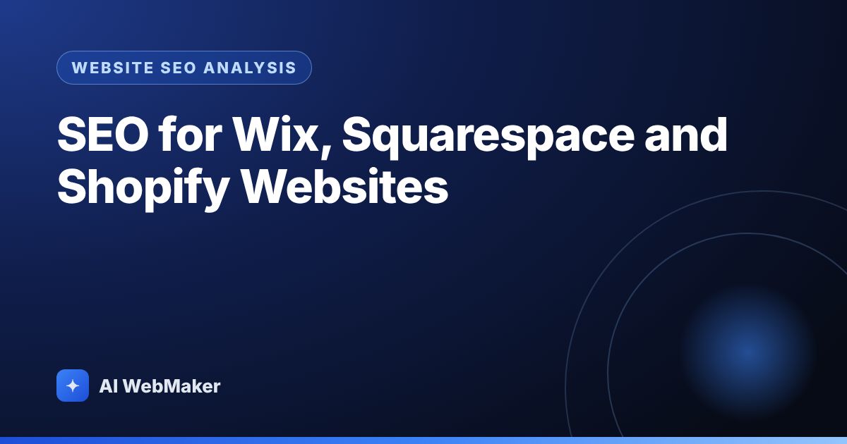 SEO for Wix, Squarespace and Shopify Websites