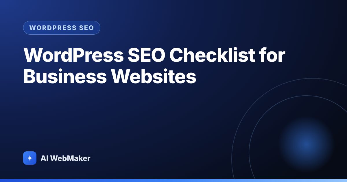WordPress SEO Checklist for Business Websites